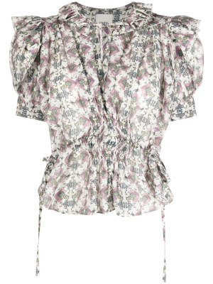 

Ruffled-detail silk blouse, ISABEL MARANT Ruffled-detail silk blouse