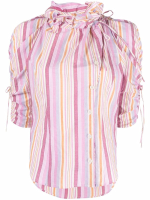 

Striped ruffled-neck shirt, ISABEL MARANT Striped ruffled-neck shirt