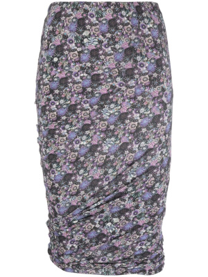 

Floral-print ruched skirt, ISABEL MARANT Floral-print ruched skirt