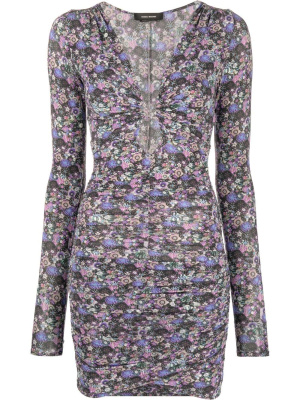 

Floral-print ruched dress, ISABEL MARANT Floral-print ruched dress