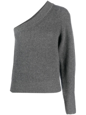 

One-shoulder ribbed-knit jumper, ISABEL MARANT One-shoulder ribbed-knit jumper