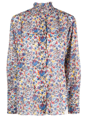 

Floral-print frilled-neck shirt, ISABEL MARANT Floral-print frilled-neck shirt