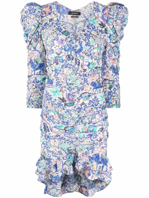 

Floral-print fitted mini dress, ISABEL MARANT Floral-print fitted mini dress