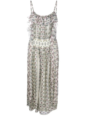 

Ruffle-trim detail midi dress, ISABEL MARANT Ruffle-trim detail midi dress