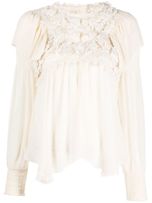 

Lace-detail long-sleeve blouse, ISABEL MARANT Lace-detail long-sleeve blouse