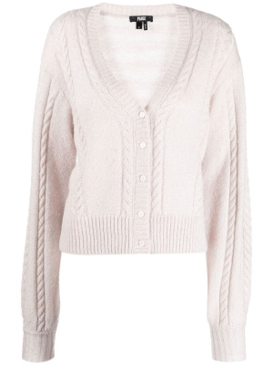 

Cable-knit detailed V-neck cardigan, PAIGE Cable-knit detailed V-neck cardigan