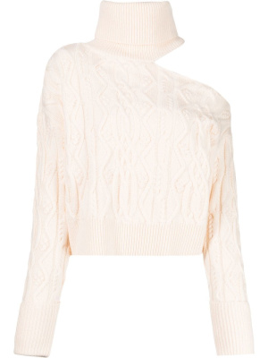 

Cable-knit cut-out detailed jumper, PAIGE Cable-knit cut-out detailed jumper