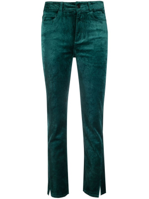 

Cropped velvet-effect trousers, PAIGE Cropped velvet-effect trousers