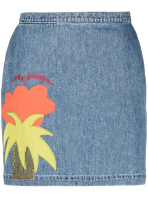 

Appliqué-detail denim skirt, Marni Appliqué-detail denim skirt