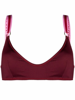 

Scoop-front logo-strap bikini top, Stella McCartney Scoop-front logo-strap bikini top