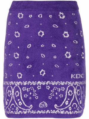 

Paisley-knit A-line skirt, Kenzo Paisley-knit A-line skirt