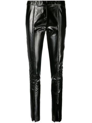 

Ankle-slit faux-leather leggings, Rick Owens DRKSHDW Ankle-slit faux-leather leggings