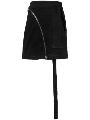 

Asymmetric zip-detail mini skirt, Rick Owens DRKSHDW Asymmetric zip-detail mini skirt