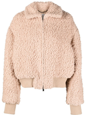 

Softly textured cropped bomber jacket, Stella McCartney Softly textured cropped bomber jacket