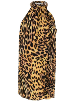 

Leopard-print halterneck dress, Stella McCartney Leopard-print halterneck dress