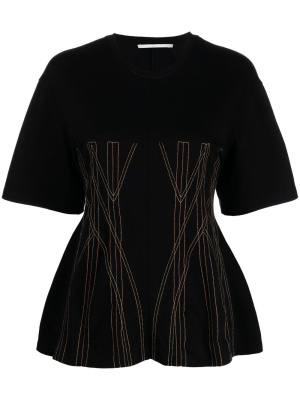 

Corset-style cotton T-shirt, Stella McCartney Corset-style cotton T-shirt