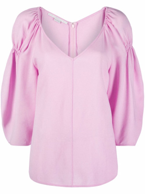

Cropped puff-sleeve blouse, Stella McCartney Cropped puff-sleeve blouse