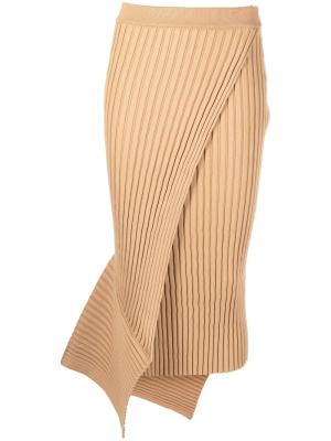 

Asymmetric rib-knit wrap skirt, Stella McCartney Asymmetric rib-knit wrap skirt