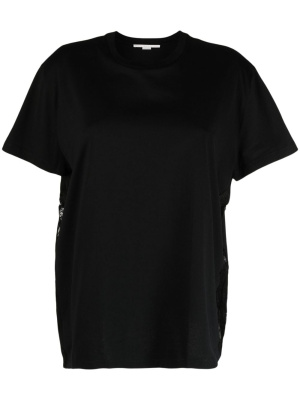 

Lace-detailing cotton T-shirt, Stella McCartney Lace-detailing cotton T-shirt