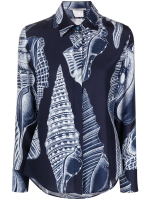 

Shell-print long-sleeve shirt, Stella McCartney Shell-print long-sleeve shirt