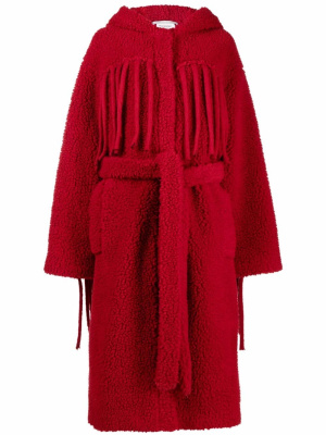 

Fringed belted coat, Stella McCartney Fringed belted coat