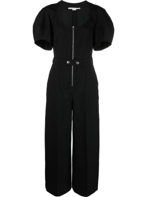 

Puff-sleeve zipped wide-leg jumpsuit, Stella McCartney Puff-sleeve zipped wide-leg jumpsuit