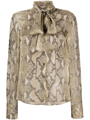 

Python-print silk shirt, Stella McCartney Python-print silk shirt