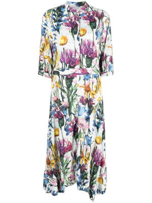 

Floral-print belted dress, Stella McCartney Floral-print belted dress