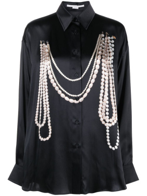 

Pearl-print silk shirt, Stella McCartney Pearl-print silk shirt