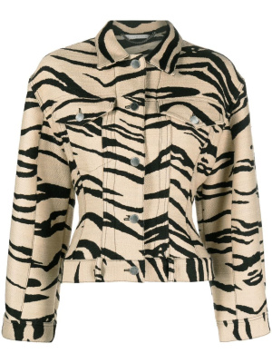 

Zebra-print trucker jacket, Stella McCartney Zebra-print trucker jacket