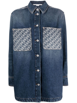 

Graphic-print cotton denim shirt, Stella McCartney Graphic-print cotton denim shirt