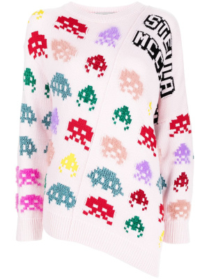 

Game-intarsia asymmetric jumper, Stella McCartney Game-intarsia asymmetric jumper