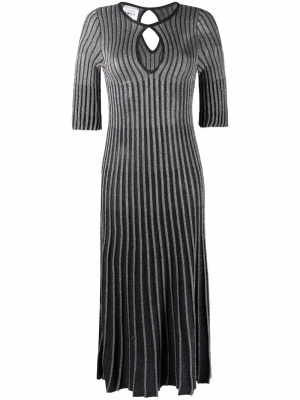 

Metallic-threaded pleated dress, Stella McCartney Metallic-threaded pleated dress