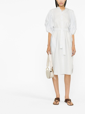 

Puff-sleeves belted shirtdress, Stella McCartney Puff-sleeves belted shirtdress