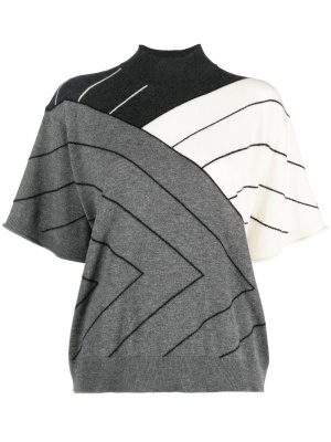 

Chevron-print mock neck top, Stella McCartney Chevron-print mock neck top