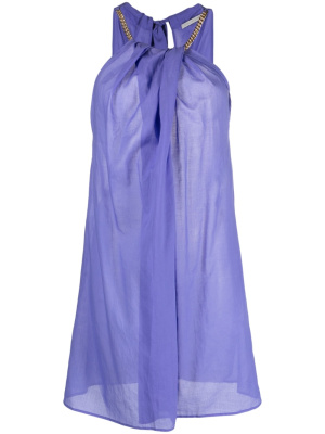 

Chain-strap cotton minidress, Stella McCartney Chain-strap cotton minidress
