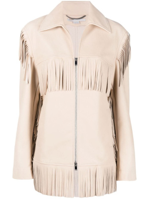 

Fringe-detail zip-up jacket, Stella McCartney Fringe-detail zip-up jacket