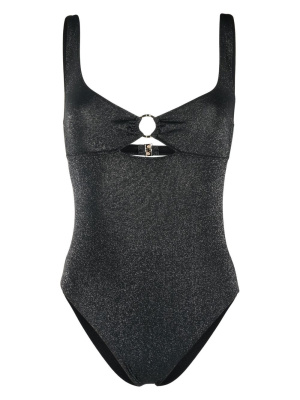 

Metallic-effect backless swimsuit, Stella McCartney Metallic-effect backless swimsuit