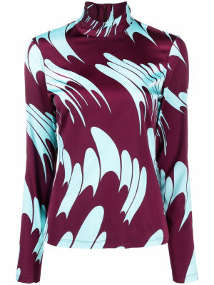 

Abstract-print turtleneck blouse, Stella McCartney Abstract-print turtleneck blouse