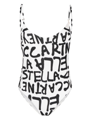 

Logo-print one-piece swimsuit, Stella McCartney Logo-print one-piece swimsuit