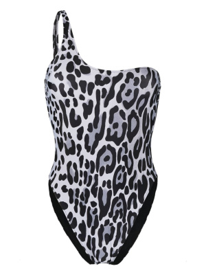 

Leopard-print one-shoulder swimsuit, Stella McCartney Leopard-print one-shoulder swimsuit
