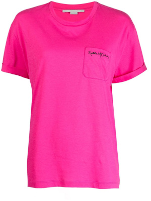 

Logo-embroidered cotton T-shirt, Stella McCartney Logo-embroidered cotton T-shirt