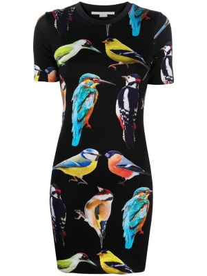 

Bird Crest-print short-sleeve minidress, Stella McCartney Bird Crest-print short-sleeve minidress
