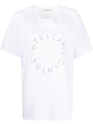 

Rhinestone-logo short-sleeved T-shirt, Stella McCartney Rhinestone-logo short-sleeved T-shirt