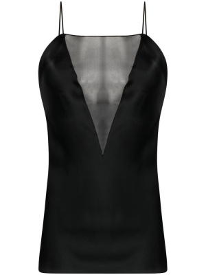 

Semi-sheer panel silk top, Stella McCartney Semi-sheer panel silk top
