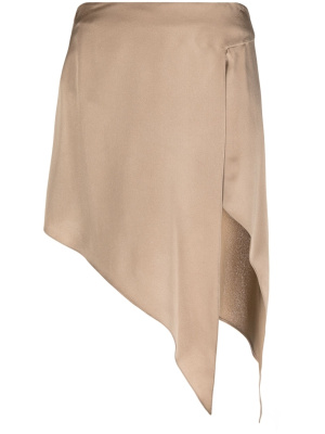 

Satin-finish asymmetric hem skirt, Stella McCartney Satin-finish asymmetric hem skirt