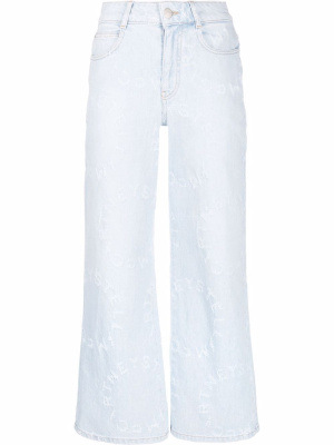 

Stella Logo distressed cropped jeans, Stella McCartney Stella Logo distressed cropped jeans