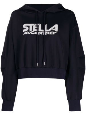 

Logo-print scuba hoodie, Stella McCartney Logo-print scuba hoodie
