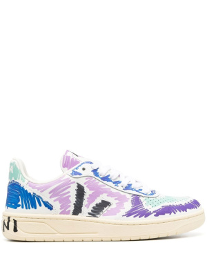 

Painterly-print lace-up sneakers, Marni Painterly-print lace-up sneakers