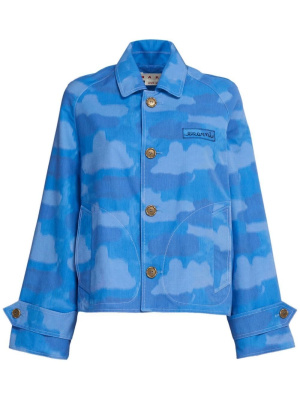 

Cloud-print boxy-cut jacket, Marni Cloud-print boxy-cut jacket